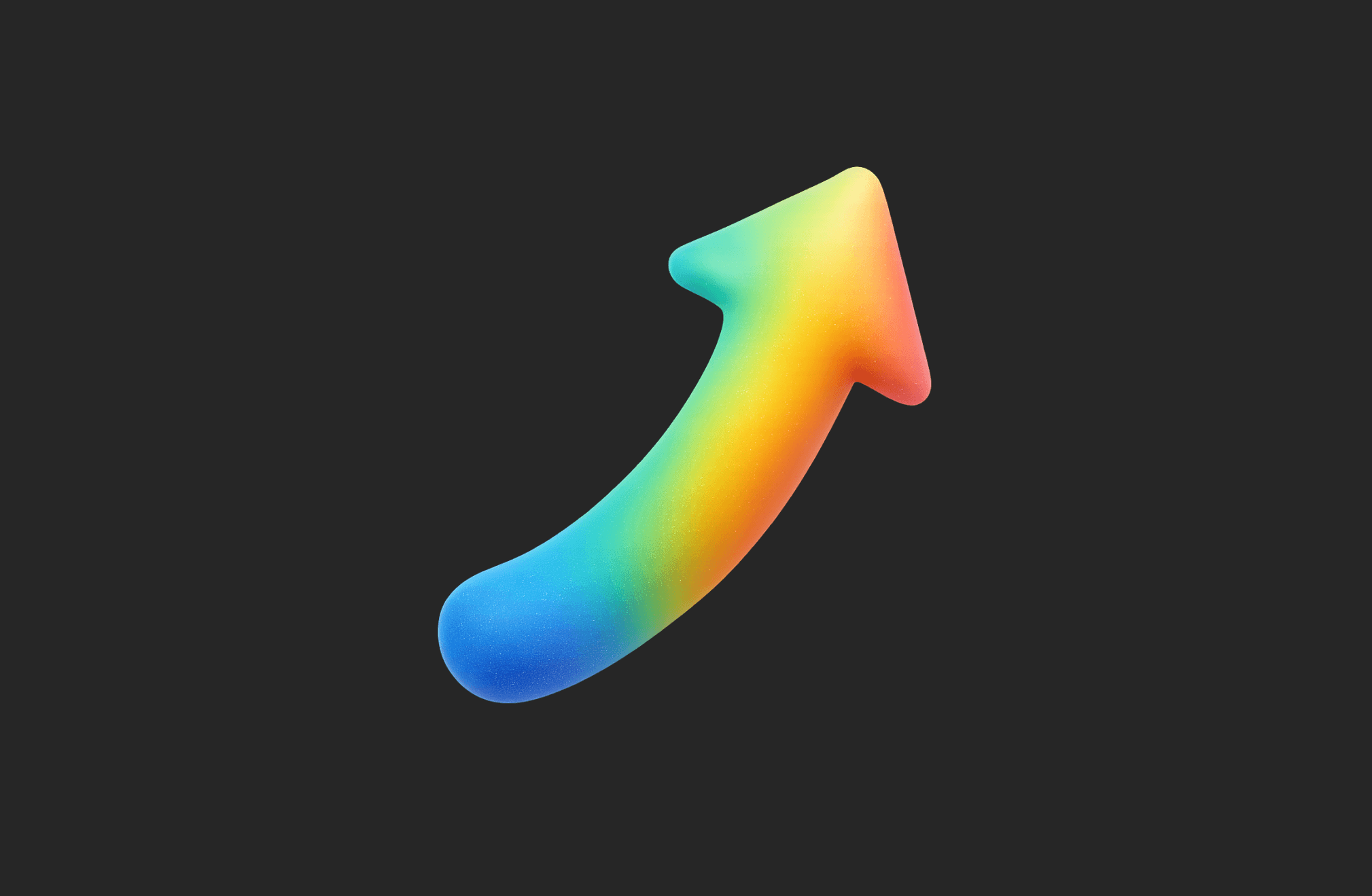Rainbow gradient 3D arrow